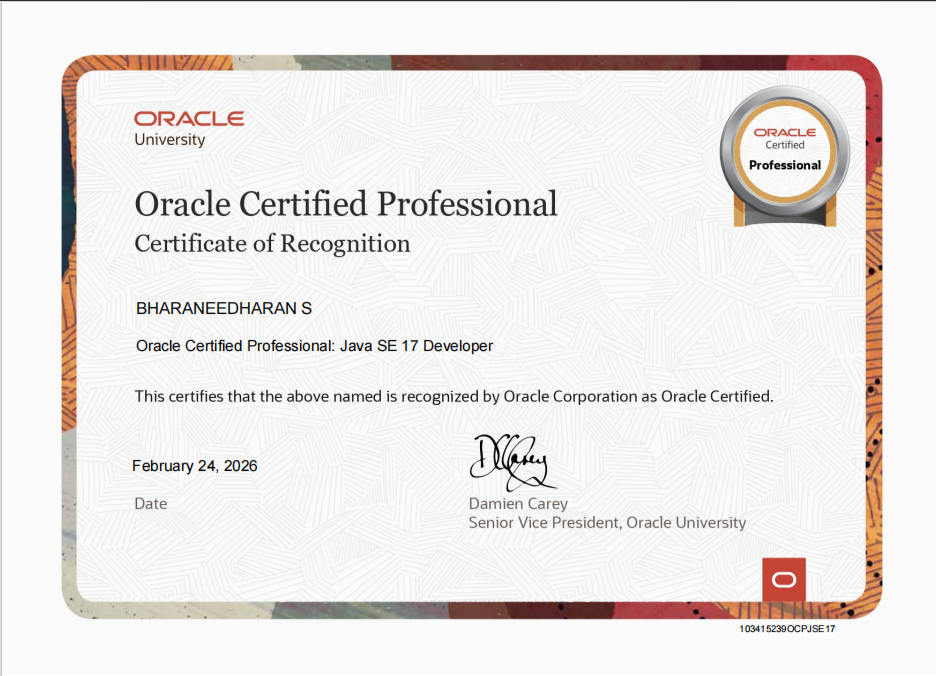 Java SE17 Developer certification highlight